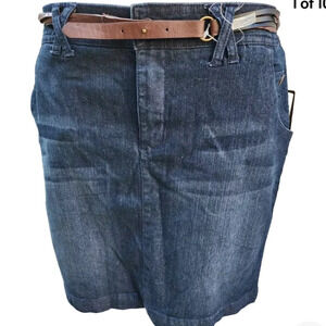 Sonoma kick‎ pleat denim skirt 14 NWT